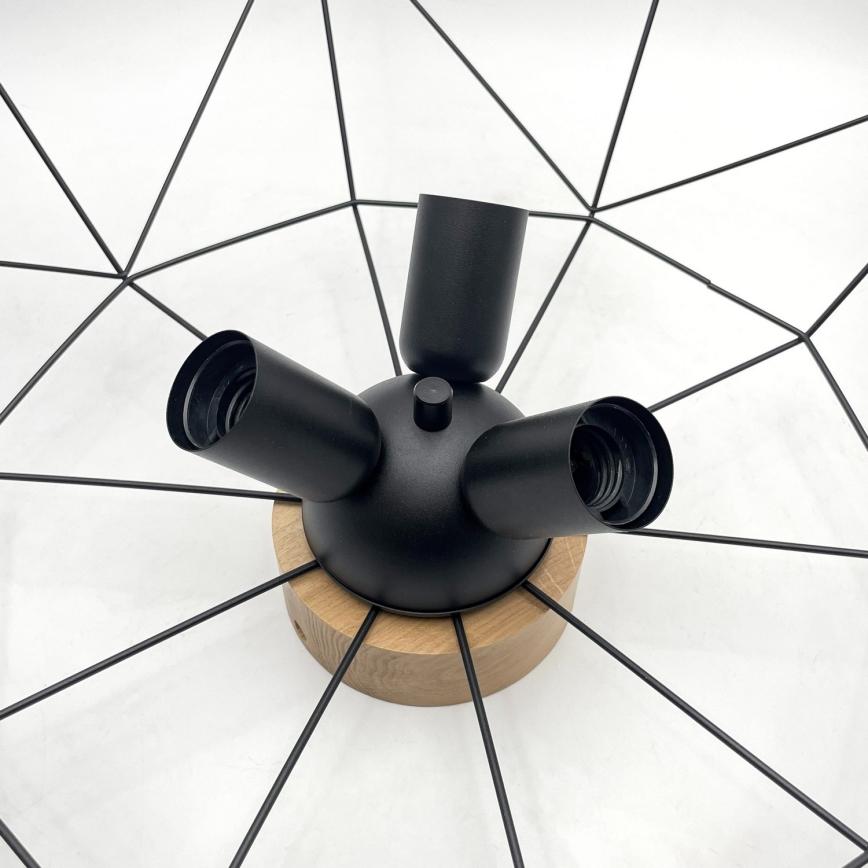 Brilagi - Plafoniera WOODY BASKET 3xE27/60W/230V Ø 60 cm rovere