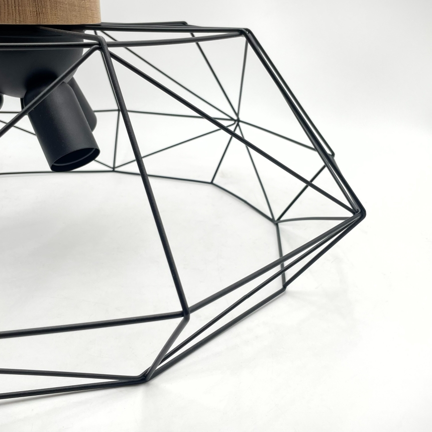 Brilagi - Plafoniera WOODY BASKET 3xE27/60W/230V Ø 60 cm rovere