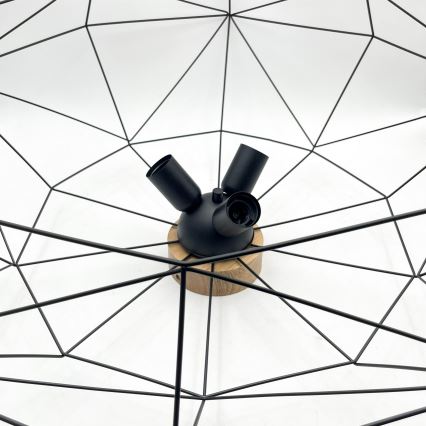 Brilagi - Plafoniera WOODY BASKET 3xE27/60W/230V Ø 80 cm rovere