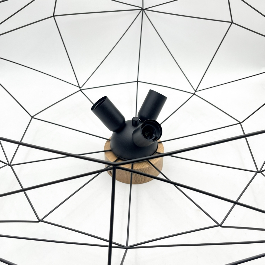 Brilagi - Plafoniera WOODY BASKET 3xE27/60W/230V Ø 80 cm rovere