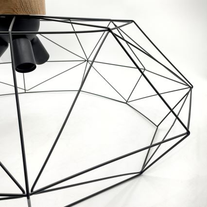 Brilagi - Plafoniera WOODY BASKET 3xE27/60W/230V Ø 80 cm rovere