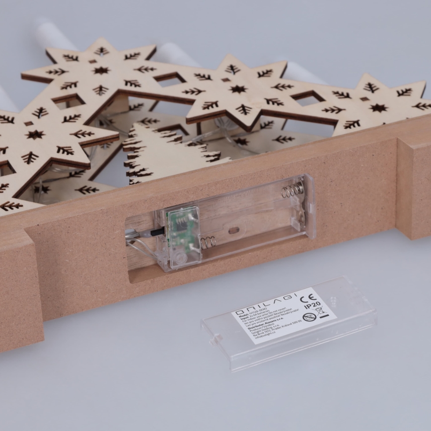 BRILAGI - portacandele natalizio a LED 5xLED/2xAA beige