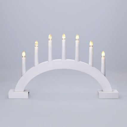 BRILAGI - portacandele natalizio a LED 7xLED/2xAA bianco