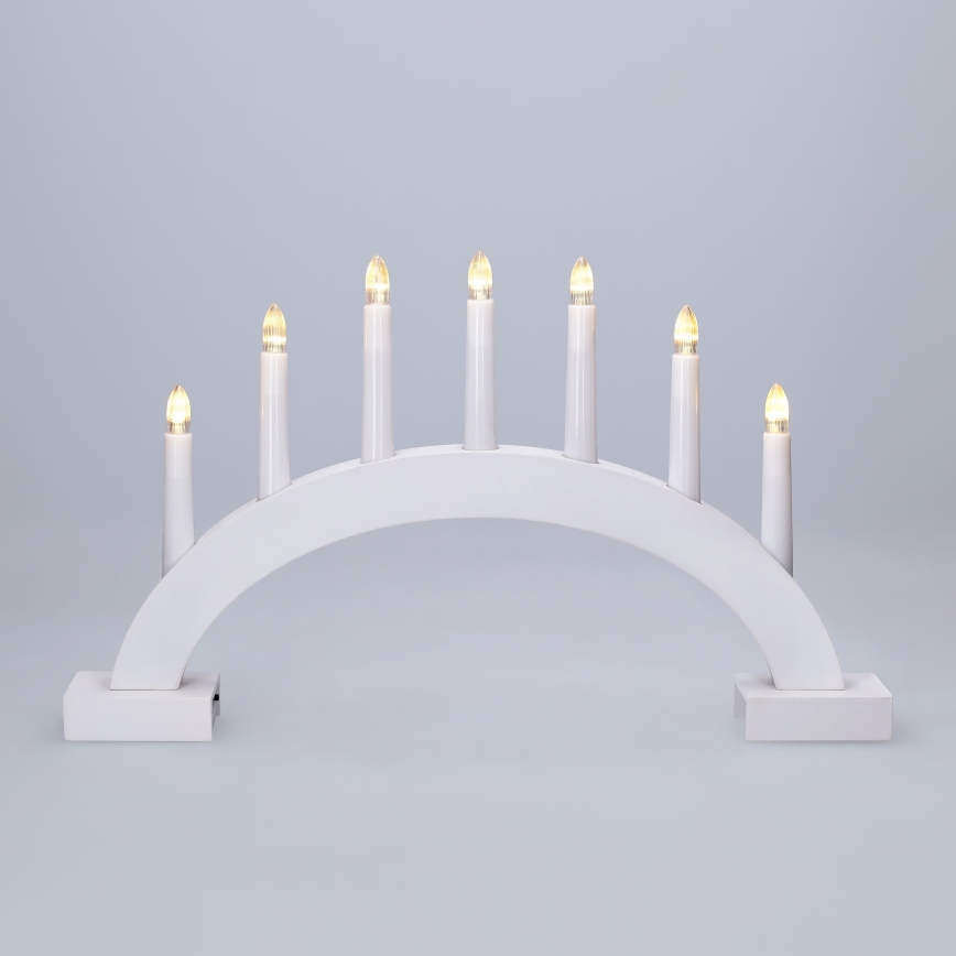 BRILAGI - portacandele natalizio a LED 7xLED/2xAA bianco