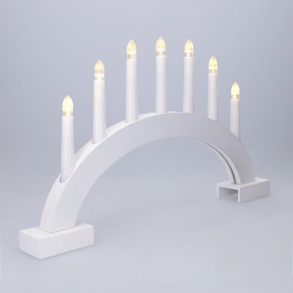 BRILAGI - portacandele natalizio a LED 7xLED/2xAA bianco