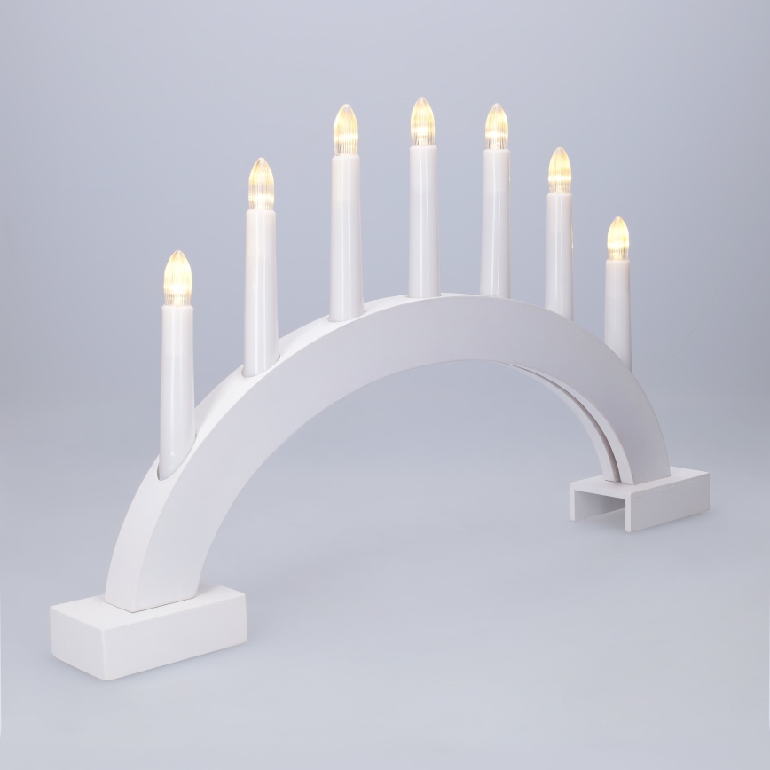 BRILAGI - portacandele natalizio a LED 7xLED/2xAA bianco