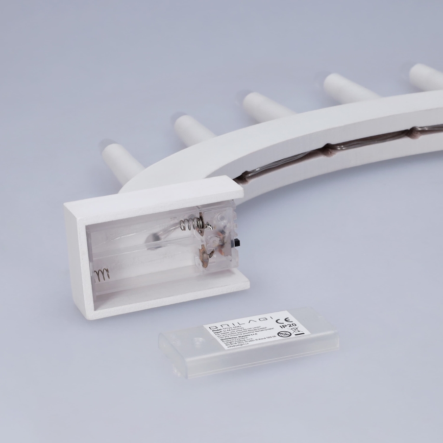 BRILAGI - portacandele natalizio a LED 7xLED/2xAA bianco