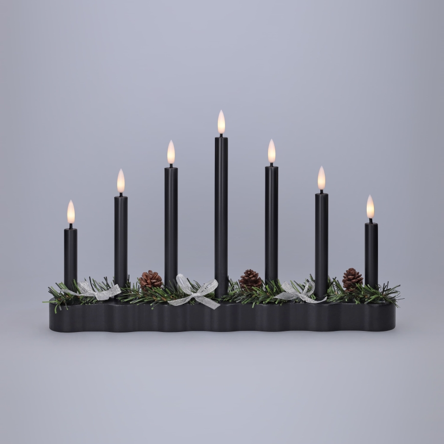 BRILAGI - Portacandele natalizio a LED 7xLED/2xAA nero