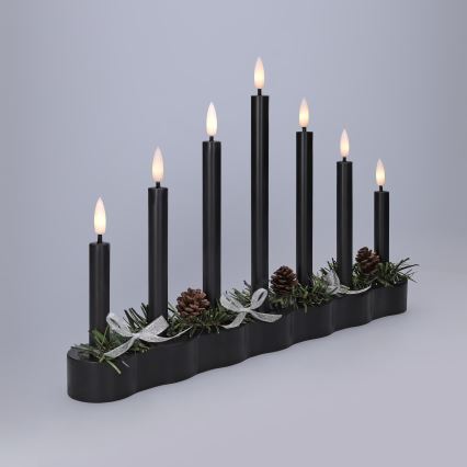 BRILAGI - Portacandele natalizio a LED 7xLED/2xAA nero