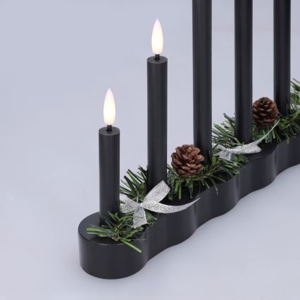 BRILAGI - Portacandele natalizio a LED 7xLED/2xAA nero