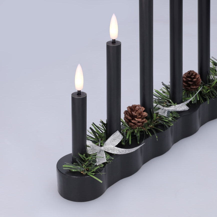 BRILAGI - Portacandele natalizio a LED 7xLED/2xAA nero
