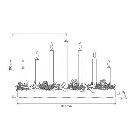 BRILAGI - Portacandele natalizio a LED 7xLED/2xAA nero