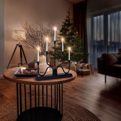 Brilagi - Portacandele natalizio LED/2xAA nero