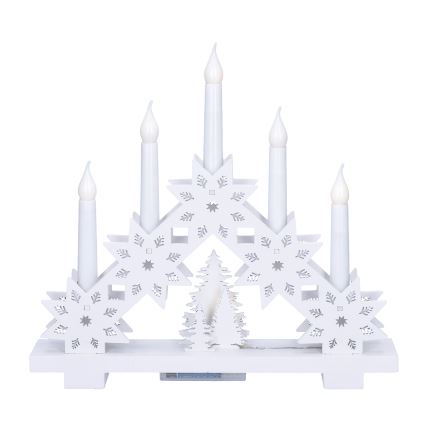 BRILAGI - Portacandele natalizio LED 5xLED/2xAA bianco
