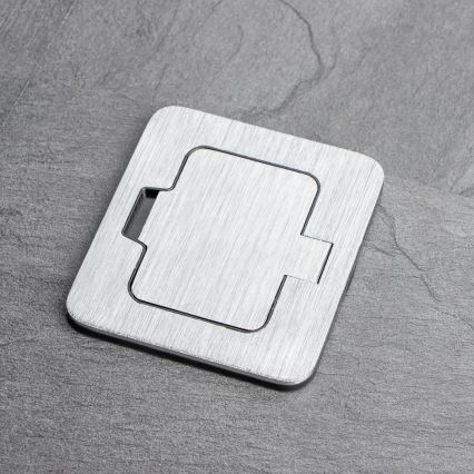 Brilagi - Presa a pavimento da incasso per esterni IP55 cromato opaco rettangolare