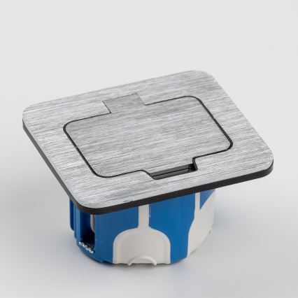 Brilagi - Presa a pavimento da incasso per esterni IP55 cromato opaco rettangolare