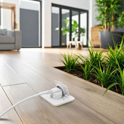 Brilagi - Presa da incasso a pavimento per esterni IP55, bianca, rettangolare