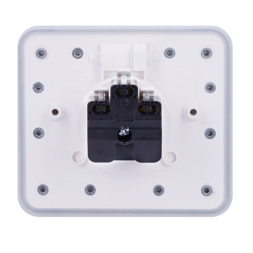 Brilagi - Presa da incasso a pavimento per esterni IP55, bianca, rettangolare