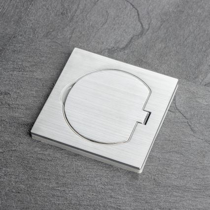Brilagi - Presa da incasso per cucina INBOX IP55 cromo opaco quadrata