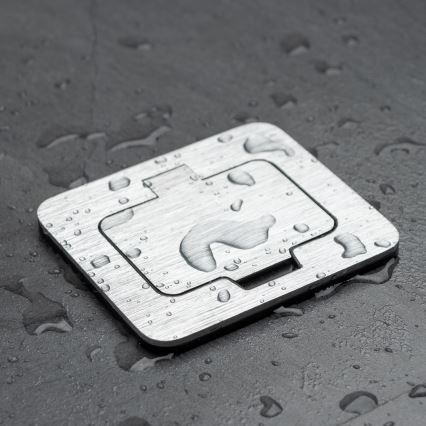 Brilagi - Presa da incasso per cucina INBOX IP55, cromo opaco, rettangolare