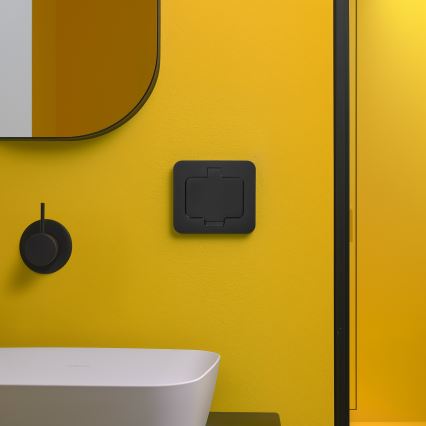 Brilagi - Presa da pavimento incassata per esterni IP55, nera, rettangolare