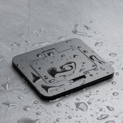 Brilagi - Presa da pavimento incassata per esterni IP55, nera, rettangolare