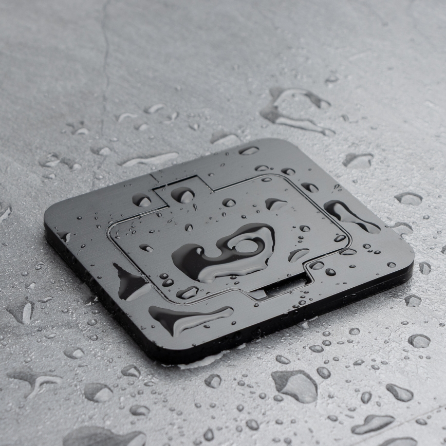 Brilagi - Presa da pavimento incassata per esterni IP55, nera, rettangolare