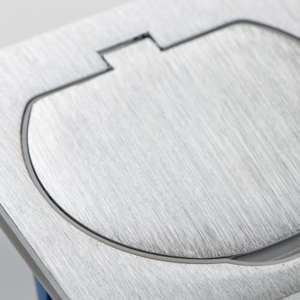Brilagi - Presa doppia da incasso INBOX IP55, rettangolare, colore argento