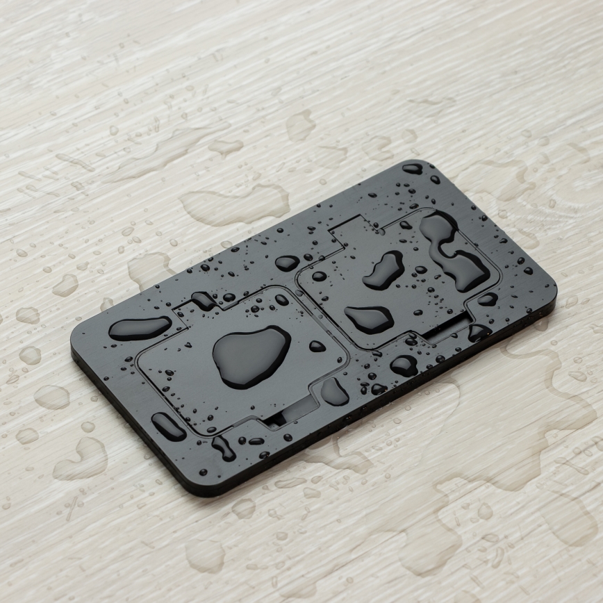 Brilagi - Presa doppia da incasso per pavimento da esterno IP55, nera, rettangolare