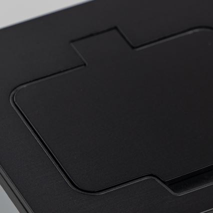 Brilagi - Presa doppia da incasso per pavimento da esterno IP55, nera, rettangolare