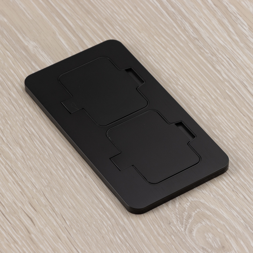 Brilagi - Presa doppia da incasso per pavimento da esterno IP55, nera, rettangolare