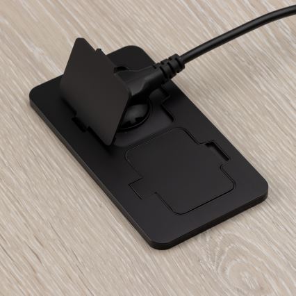 Brilagi - Presa doppia da incasso per pavimento da esterno IP55, nera, rettangolare