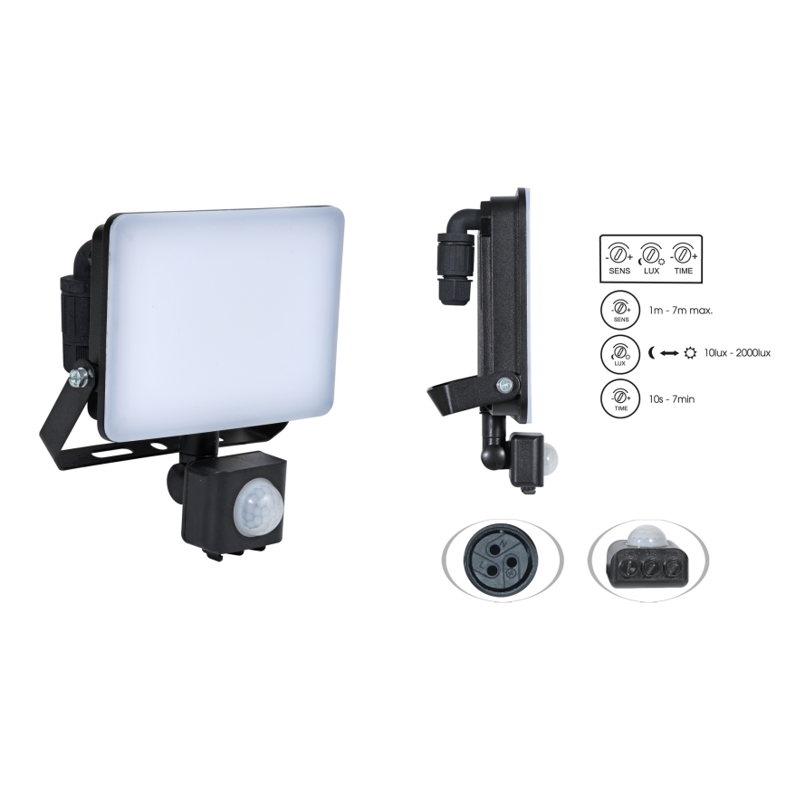 Brilagi - Riflettore LED con sensore ELARA PRO LED/10W/230V IP65