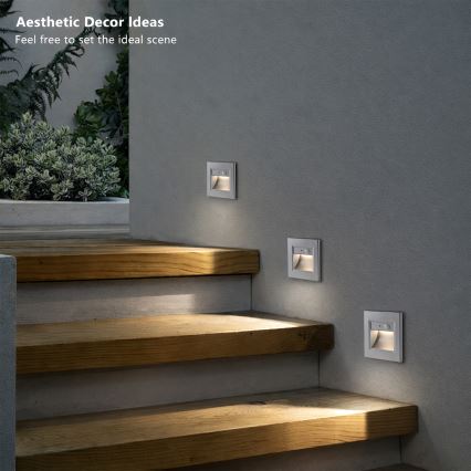 Brilagi - Lampada LED per scale con sensore STEP LIGHT LED/1,5W/230V IP44 argento