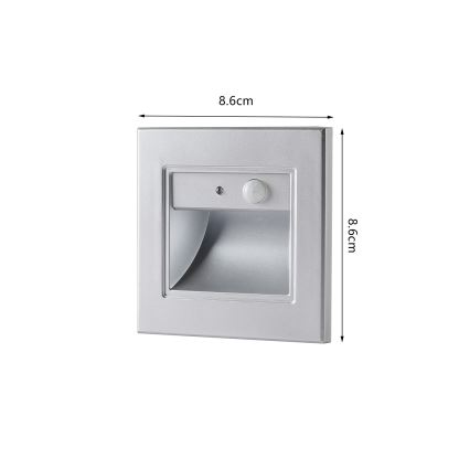 Brilagi - Lampada LED per scale con sensore STEP LIGHT LED/1,5W/230V IP44 argento