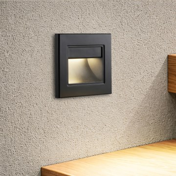 Brilagi - Segnapasso LED STEP LIGHT, 1,5 W, 230 V, IP44, nero