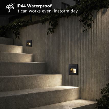 Brilagi - Segnapasso LED STEP LIGHT, 1,5 W, 230 V, IP44, nero