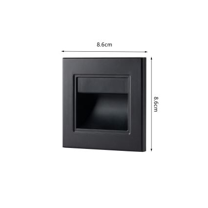 Brilagi - Segnapasso LED STEP LIGHT, 1,5 W, 230 V, IP44, nero