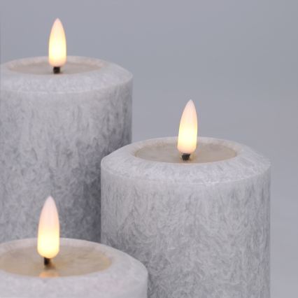BRILAGI - Set 3x candele LED LED/2xAA grigio