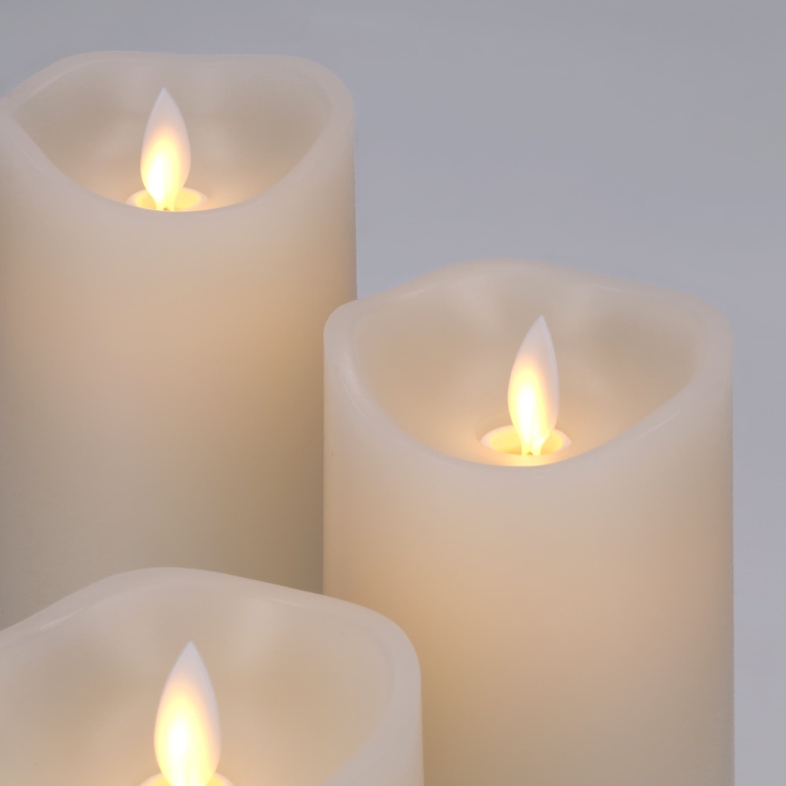 BRILAGI - Set da 3 candele LED LED/3xAAA crema + telecomando