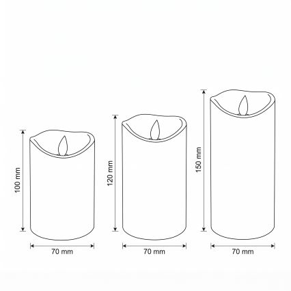 BRILAGI - Set da 3 candele LED LED/3xAAA crema + telecomando