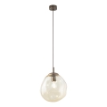 Brilagi - Sospensione a cavo VULCANO 1xE27/15W/230V marrone/beige fumato