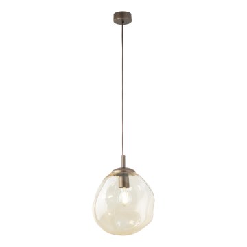 Brilagi - Sospensione a cavo VULCANO 1xE27/15W/230V marrone/beige fumato