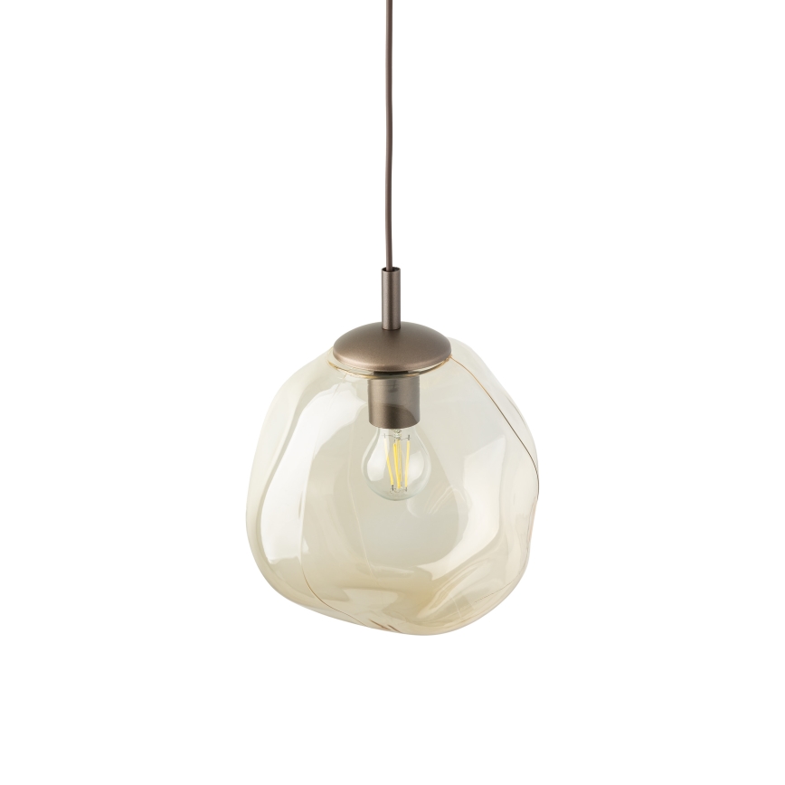 Brilagi - Sospensione a cavo VULCANO 1xE27/15W/230V marrone/beige fumato
