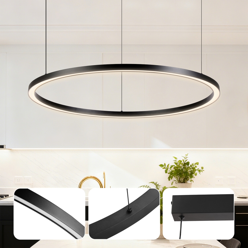 Brilagi - Lampadario LED dimmerabile a sospensione su cavo PORTOFINO LED/60W/230V 3000-6000K Ø 80 cm nero + telecomando