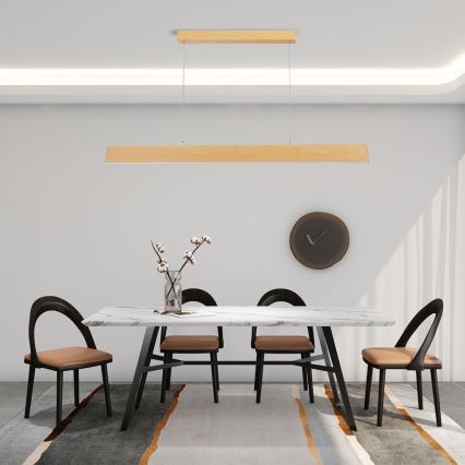 Brilagi - Lampadario dimmerabile a sospensione su cavo SLIMLINE LED/40W/230V 3000-6000K finitura rovere + telecomando