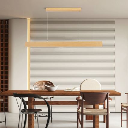 Brilagi - Lampadario dimmerabile a sospensione su cavo SLIMLINE LED/40W/230V 3000-6000K finitura rovere + telecomando