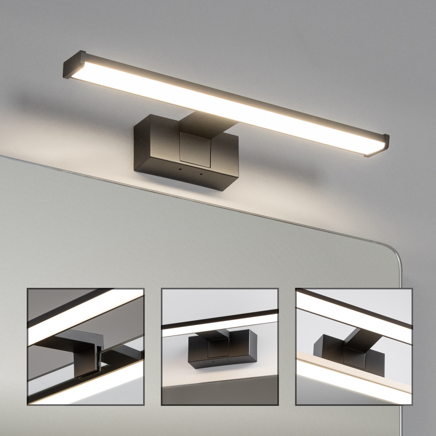 Brilagi - Specchio da bagno con luce LED 3 in 1 VESTRA, 8 W/230 V, 40 cm, IP44, nero