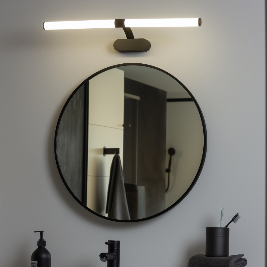 Brilagi - TUBEO Specchio da bagno con luce LED 2 in 1 LED/8W/230V 60 cm IP44 Nero