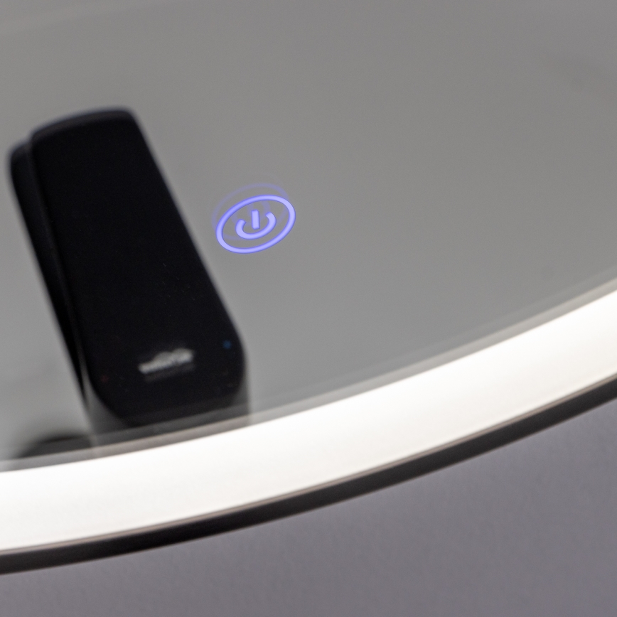 Brilagi - Specchio da bagno LED ASTI LED/19W/230V Ø 60 cm nero IP44 CRI 90 dimmerabile + CCT